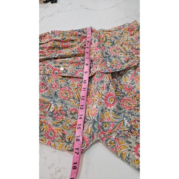 Perry Walker Collective Jenny Mini Dress Size 6 size 8 Boho Floral Green Pink - Picture 10 of 12